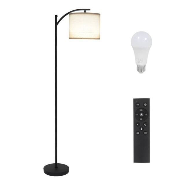 Kelvenix Floor Lamp Free Standing Light with Bulb Linen Shade in Black - image 1