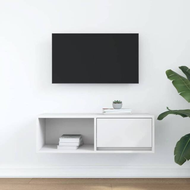 Berkfield Home TV Cabinet White 80x31x25.5 cm Engineered Wood - image 1