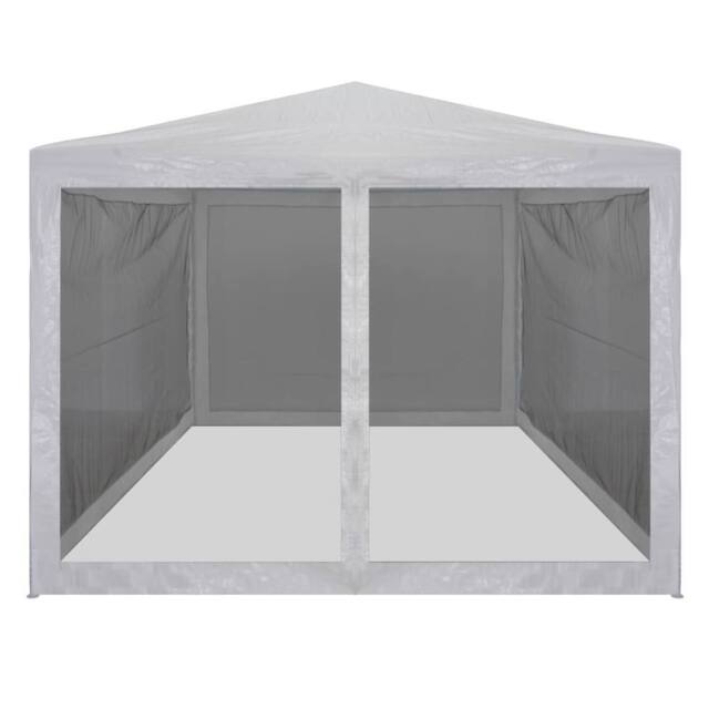 Berkfield Home Party Tent with 4 Mesh Sidewalls 4x3 m in White - image 1