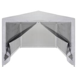 Berkfield Home Party Tent with 4 Mesh Sidewalls 4x3 m in White - thumbnail 3