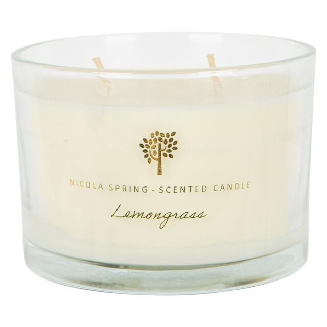Nicola Spring 350g Lemongrass Soy Wax Candle - Double Wick Fruity Jar in Clear - image 1
