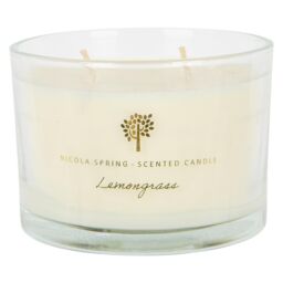 Nicola Spring 350g Lemongrass Soy Wax Candle - Double Wick Fruity Jar in Clear - thumbnail 1