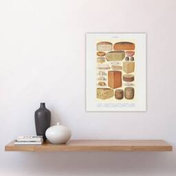 "Artery8 Different Types of Cheese Mrs Beeton Wall Art Poster Print in Beige - Size: W12"" x H16""" - thumbnail 4