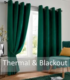 Luxury Living Velvet Thermal Blackout Eyelet Curtains Ready Made Pair in Green - Size: 229 cm width x 229 cm drop - thumbnail 2