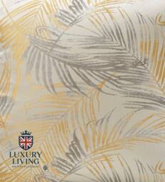 Luxury Living Luxury Fern Jacquard Ring Top Ready Made Curtains in Yellow - Size: 229 cm width x 229 cm drop - thumbnail 6