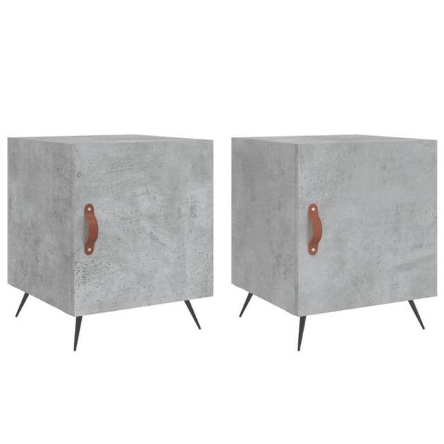 Berkfield Home Bedside Cabinets 2 pcs Concrete Grey 40x40x50 cm Engineered Wood - Size: 40 x 40 x 50 cm - image 1