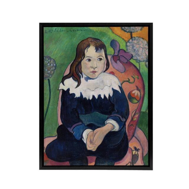"Artery8 Mr Loulou Colourful Portrait Paul Gauguin Framed Canvas Wall Art Print - Size: W12"" x H16""" - image 1