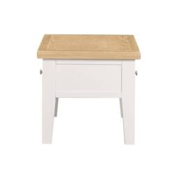 Home Source Melbourne Solid Wooden 2 Drawer Coffee Table Metal Handles Oak Top in White - thumbnail 6