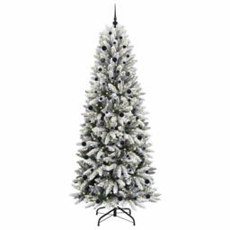 Berkfield Home Artificial Christmas Tree with 300 LEDs White 93 x 93 x 240 cm - thumbnail 3