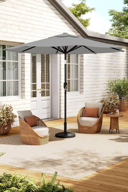 Living and Home Outdoor Solar 24 LED Lights Patio with Crank for Patio Market with Base in Light Grey - image 1
