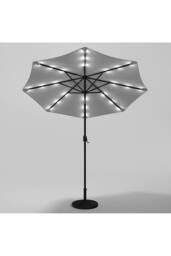 Living and Home Outdoor Solar 24 LED Lights Patio with Crank for Patio Market with Base in Light Grey - thumbnail 5