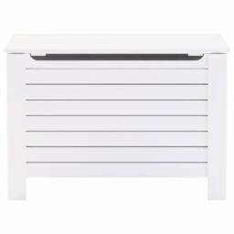 Berkfield Home Storage Box with Lid RANA White 100x49x54 cm Solid Wood Pine - Size: 100 x 49 x 54 cm - thumbnail 4
