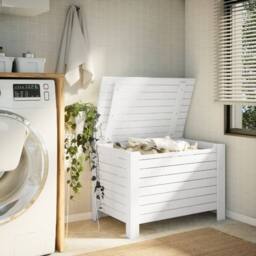 Berkfield Home Storage Box with Lid RANA White 100x49x54 cm Solid Wood Pine - Size: 100 x 49 x 54 cm - thumbnail 3