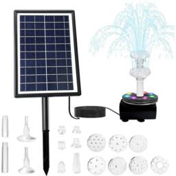 NESTLUNE 7W 8LED Solar Panel Powered Water Feature Pump Fountain in Black - Size: 100 cm x 15 cm - thumbnail 3