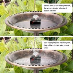 NESTLUNE 7W 8LED Solar Panel Powered Water Feature Pump Fountain in Black - Size: 100 cm x 15 cm - thumbnail 5