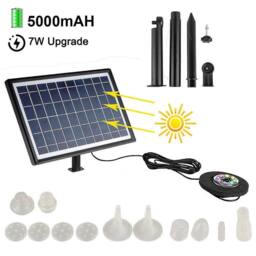 NESTLUNE 7W 8LED Solar Panel Powered Water Feature Pump Fountain in Black - Size: 100 cm x 15 cm - thumbnail 4