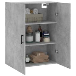 Berkfield Home Wall Mounted Cabinet Concrete Grey 69.5x34x90 cm - thumbnail 5