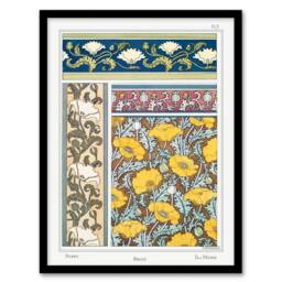 Artery8 Maurice Pillard Verneuil Framed Wall Art Print Poppy Flower Patterns - Size: A4 - thumbnail 1