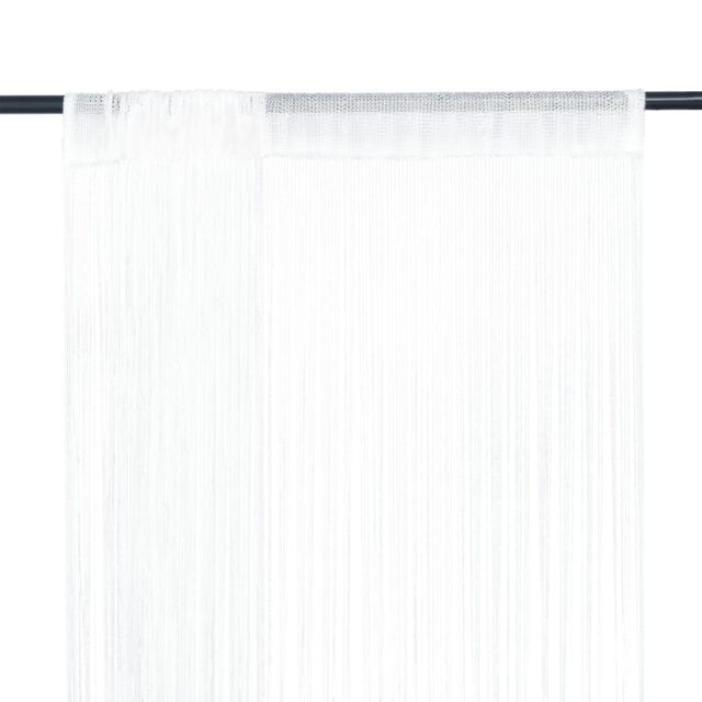 Berkfield Home String Curtains 2 pcs 140x250 cm White - image 1