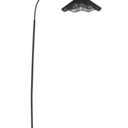 Wyld and Coco Floor Lamp - Handmade Paper Shade Black Metal Base - thumbnail 2