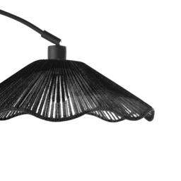 Wyld and Coco Floor Lamp - Handmade Paper Shade Black Metal Base - thumbnail 4