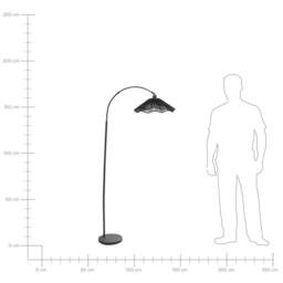 Wyld and Coco Floor Lamp - Handmade Paper Shade Black Metal Base - thumbnail 9
