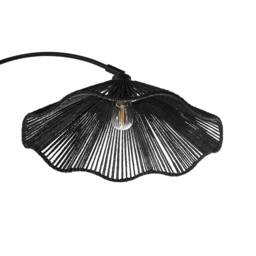 Wyld and Coco Floor Lamp - Handmade Paper Shade Black Metal Base - thumbnail 5