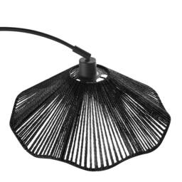 Wyld and Coco Floor Lamp - Handmade Paper Shade Black Metal Base - thumbnail 6