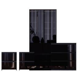 HD Designs Vida Designs Glinton 4 Piece Bedroom Set (2 Drawer Bedside Chest x2 in Black - thumbnail 2