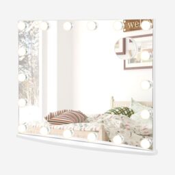 Costway Vanity Mirror with Lights Hollywood Lighted Mirror w/ 3 Color Lighting Modes in White - thumbnail 1