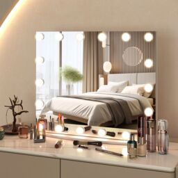 Costway Vanity Mirror with Lights Hollywood Lighted Mirror w/ 3 Color Lighting Modes in White - thumbnail 2