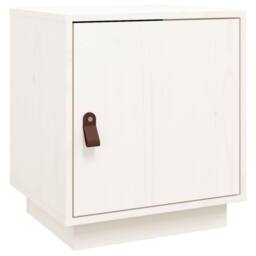 Berkfield Home Beautiful Bedside Cabinet White 40x34x45 cm Solid Wood Pine - Size: 40 x 34 x 45 cm - thumbnail 3