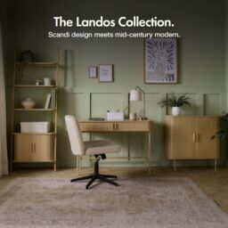 VonHaus Landos Storage Cabinet Tambour Design Sideboard with 3 Shelves in Natural - Size: 1 Pack - thumbnail 8