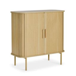 VonHaus Landos Storage Cabinet Tambour Design Sideboard with 3 Shelves in Natural - Size: 1 Pack - thumbnail 2