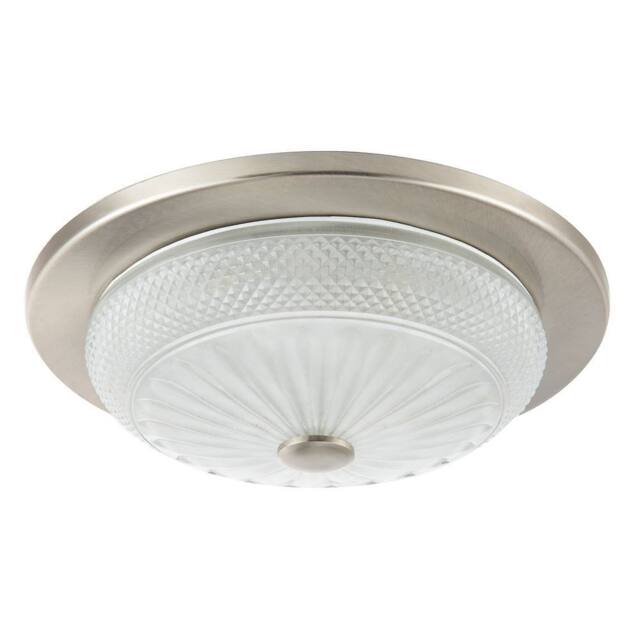 Happy Homewares Modern Bathroom Ceiling Light Fitting with Frosted White Moulded Glass in Metallic Silver - image 1