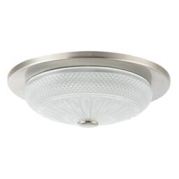 Happy Homewares Modern Bathroom Ceiling Light Fitting with Frosted White Moulded Glass in Metallic Silver - thumbnail 3