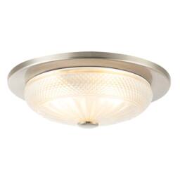 Happy Homewares Modern Bathroom Ceiling Light Fitting with Frosted White Moulded Glass in Metallic Silver - thumbnail 4