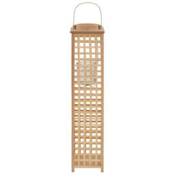 Berkfield Home Hanging Candle Lantern Holder Bamboo Natural in Beige