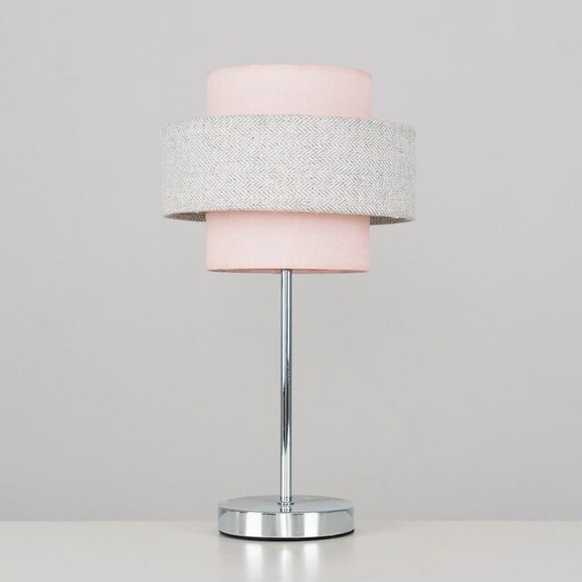 ValueLights Weaver Pair of Pink Table Lamps Touch On/Off - image 1