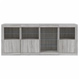 Berkfield Home Sideboard with LED Lights Grey Sonoma 164x37x67 cm - Size: 164 x 37 x 67 cm - thumbnail 7