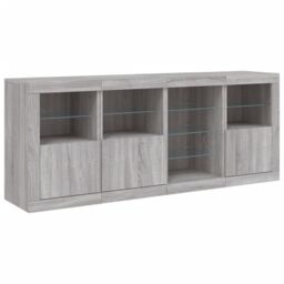 Berkfield Home Sideboard with LED Lights Grey Sonoma 164x37x67 cm - Size: 164 x 37 x 67 cm - thumbnail 5
