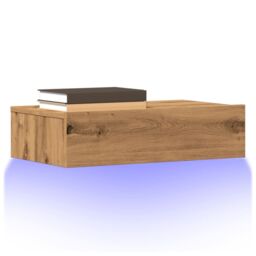 Berkfield Home TV Cabinets with LED Lights 2 pcs Artisan Oak 60x35x15.5 cm in Brown - thumbnail 1