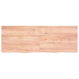 Berkfield Home Wall Shelf Light Brown 140x50x(2-4) cm Treated Solid Wood Oak - thumbnail 2