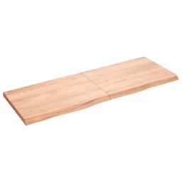 Berkfield Home Wall Shelf Light Brown 140x50x(2-4) cm Treated Solid Wood Oak - thumbnail 1