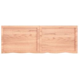 Berkfield Home Wall Shelf Light Brown 140x50x(2-4) cm Treated Solid Wood Oak - thumbnail 3