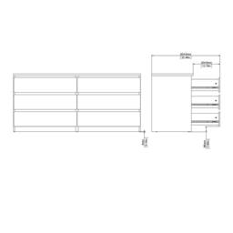 Wyld Haus Budapest Concrete Effect & White Wide Chest of 6 Drawers - thumbnail 9
