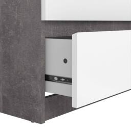 Wyld Haus Budapest Concrete Effect & White Wide Chest of 6 Drawers - thumbnail 7