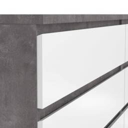 Wyld Haus Budapest Concrete Effect & White Wide Chest of 6 Drawers - thumbnail 6