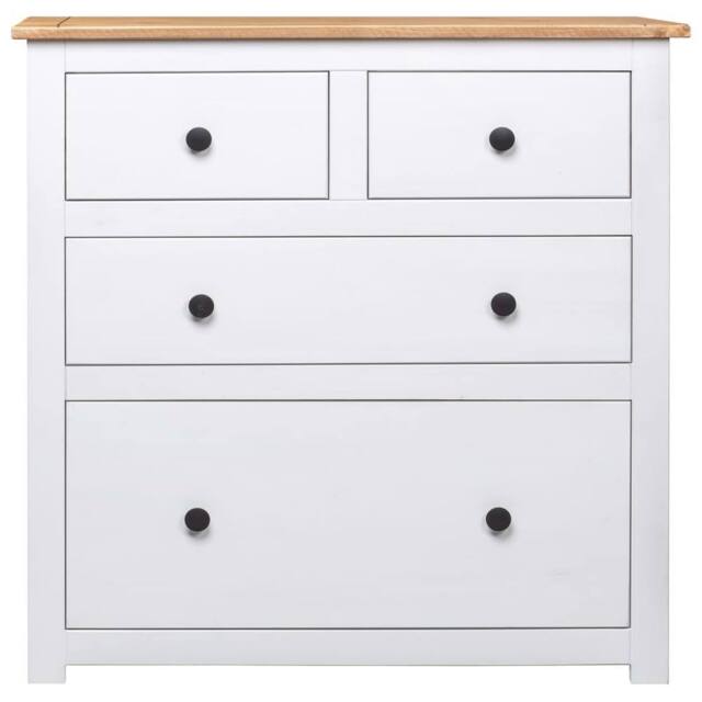 Berkfield Home Sideboard White 80x40x83 cm Pinewood Panama Range - Size: 80 x 40 x 83 cm - image 1