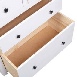 Berkfield Home Sideboard White 80x40x83 cm Pinewood Panama Range - Size: 80 x 40 x 83 cm - thumbnail 8